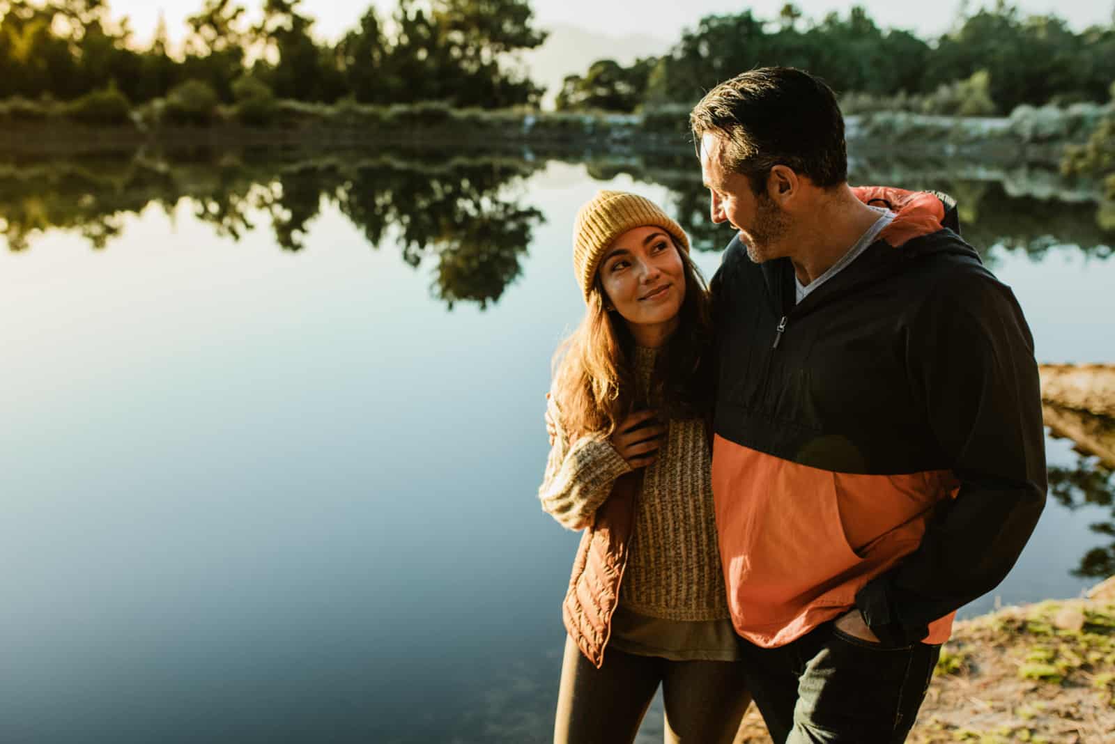 couple walking together in nature