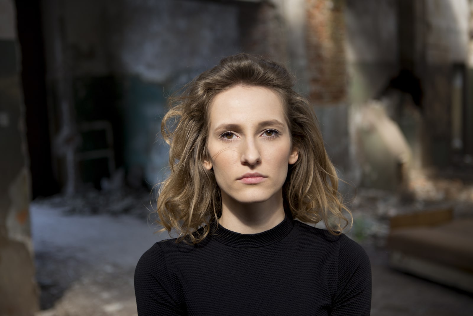 woman with a serious expression on her face