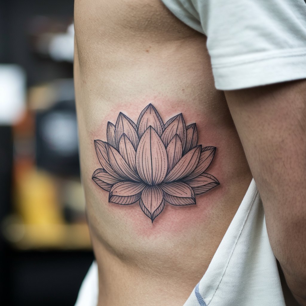 Lotus Rib Tattoo