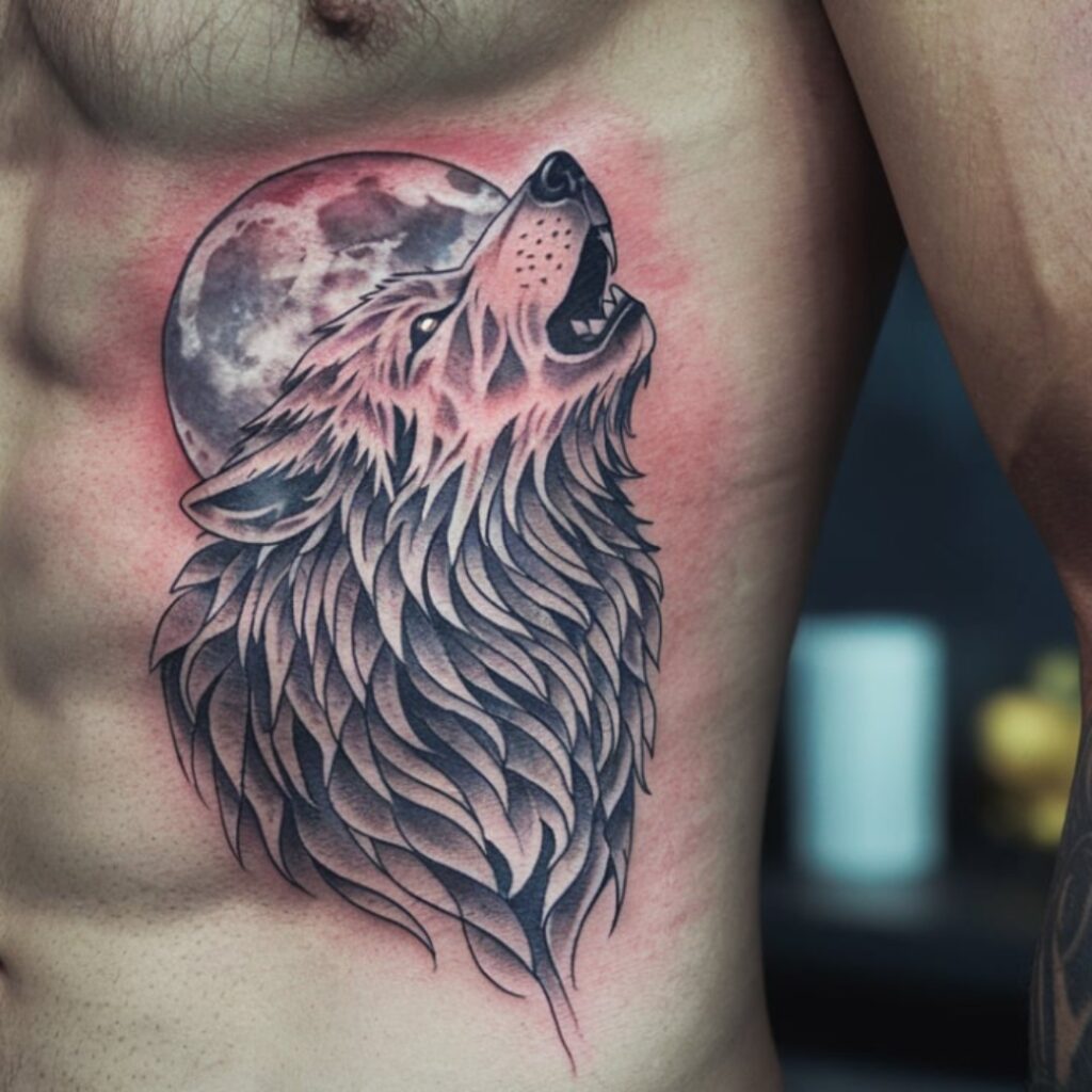 Wolf Rib Tattoo