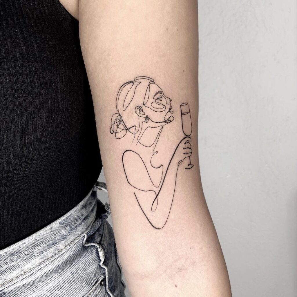 Chic Single-Line Tattoo