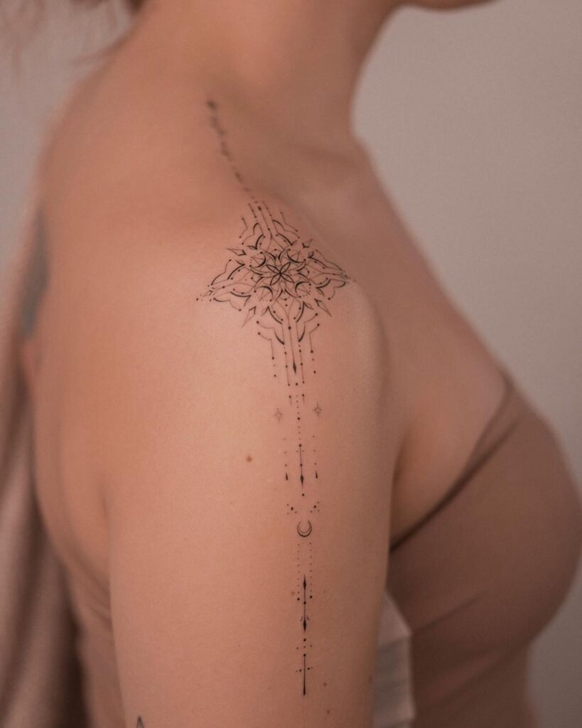 Beautiful Shoulder Ornamental Tattoo