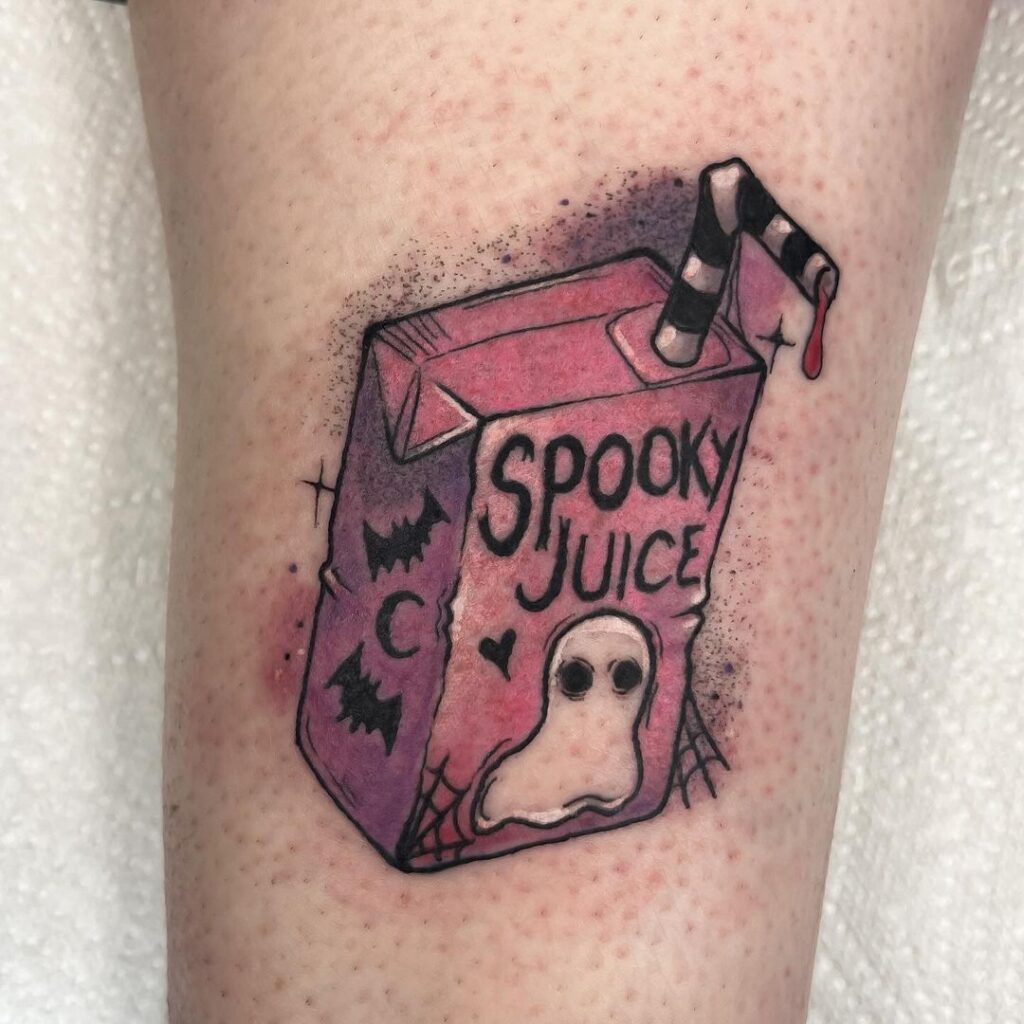 Creepy Juice Box Tattoo