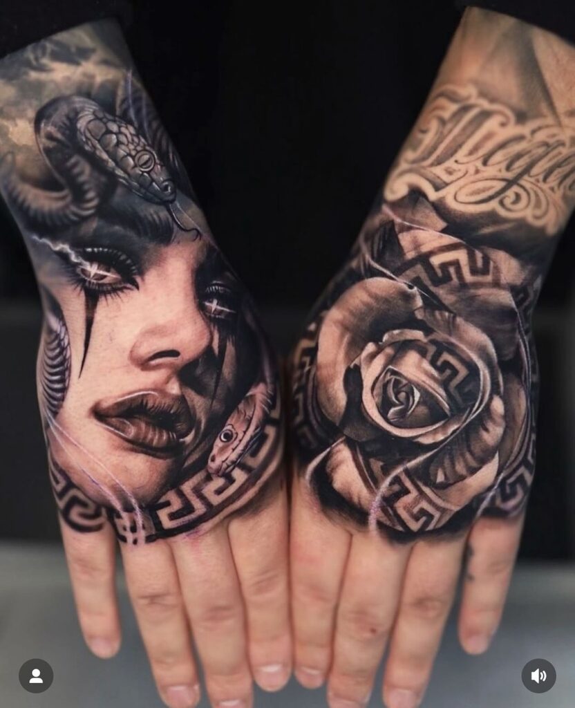 Detailed Micro Realism Tattoo on Both Hands
