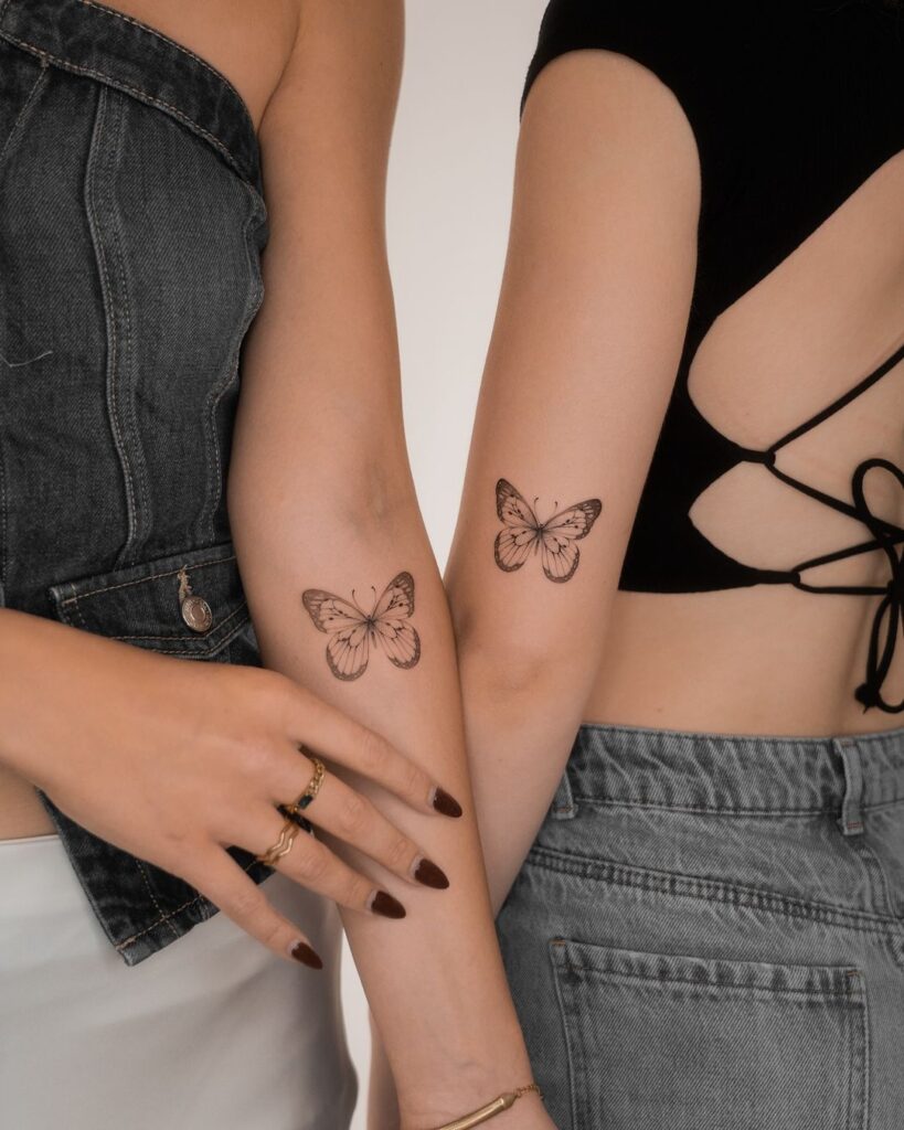 Coordinated Butterfly Tattoo