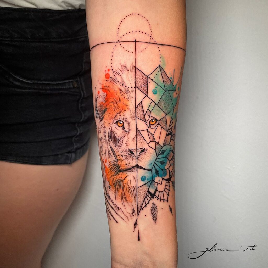 Blending Watercolor with Geometric Tattoo