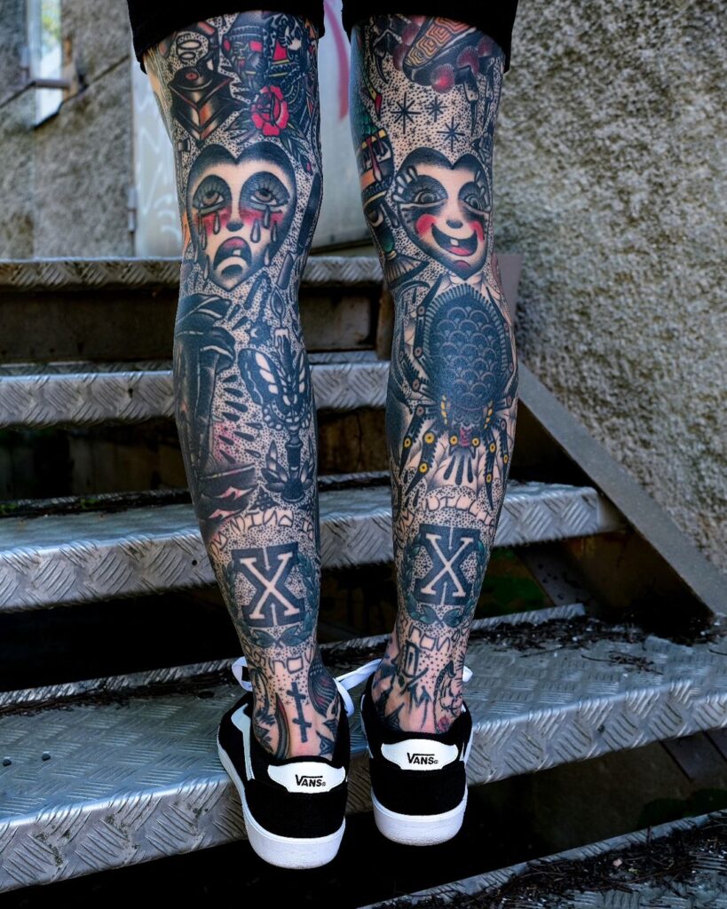 Intricate Colorful Double Leg Sleeve