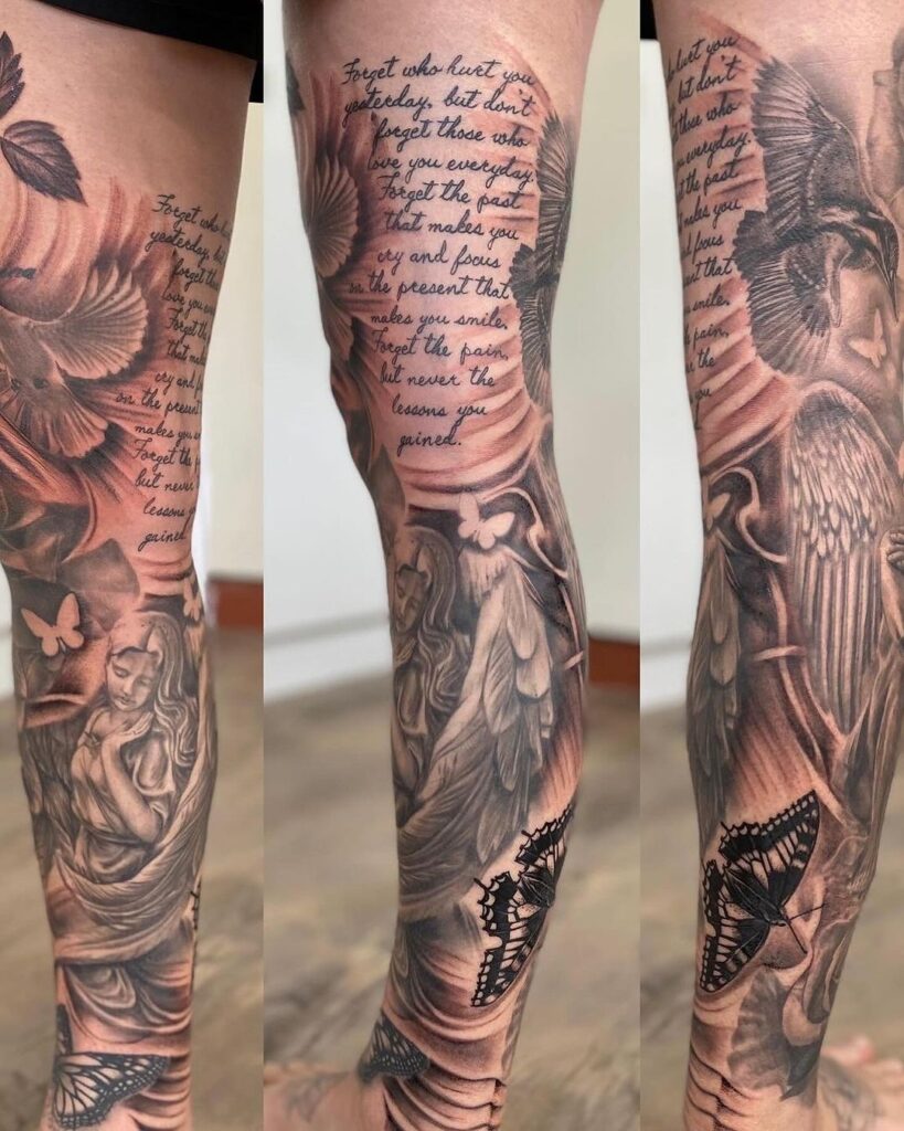 Scripted Leg Sleeve Ink