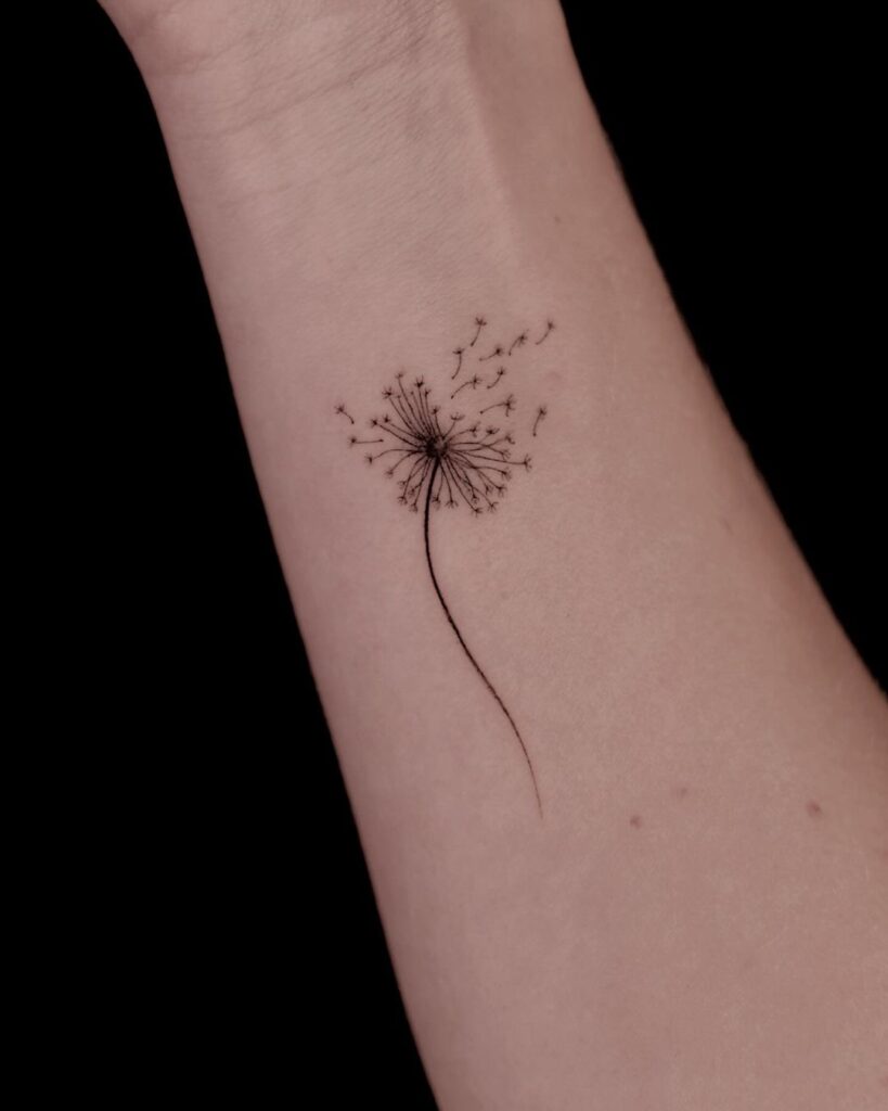Delicate Dandelion Tattoo