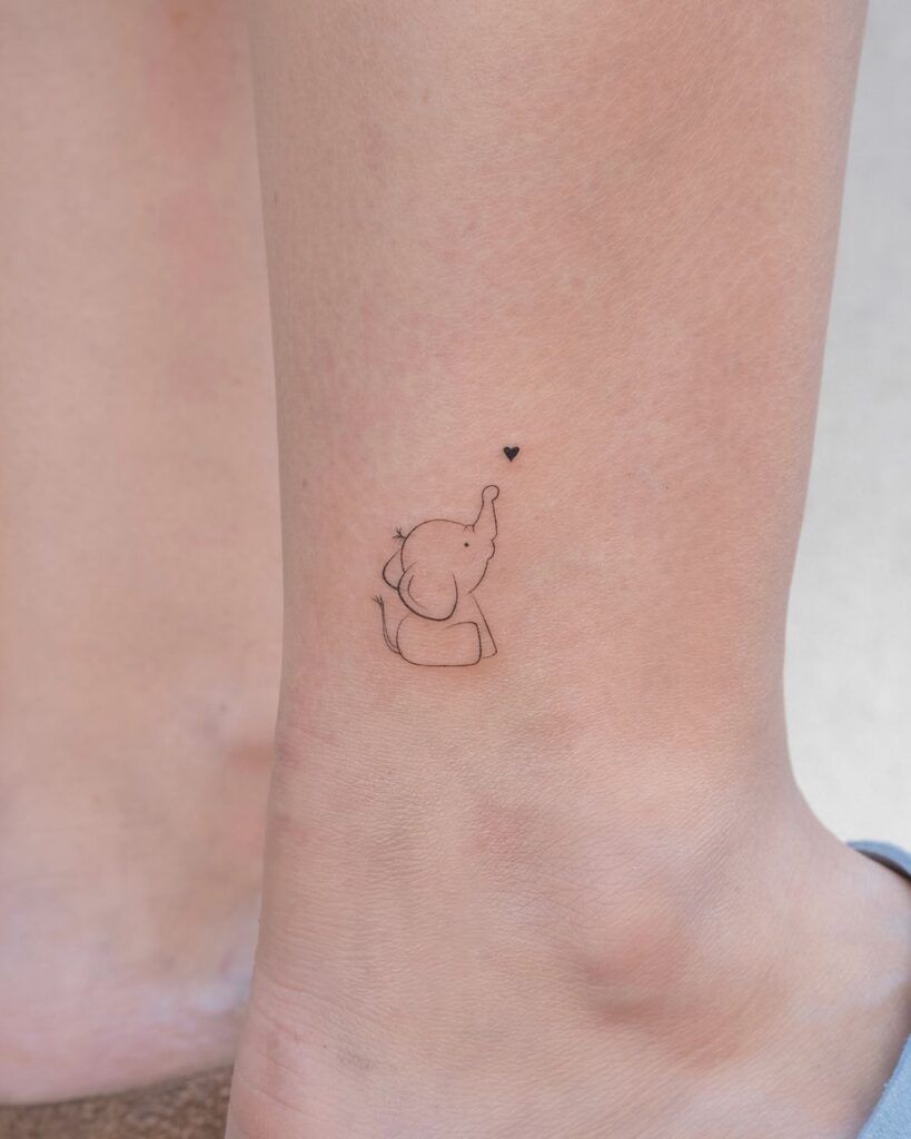 Adorable Baby Elephant Tattoo
