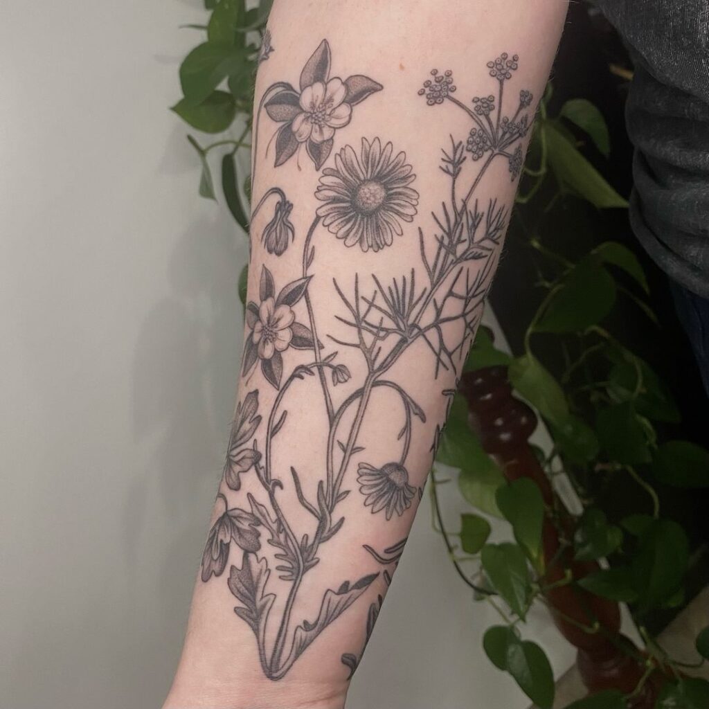 Half Sleeve Botanical Artwork