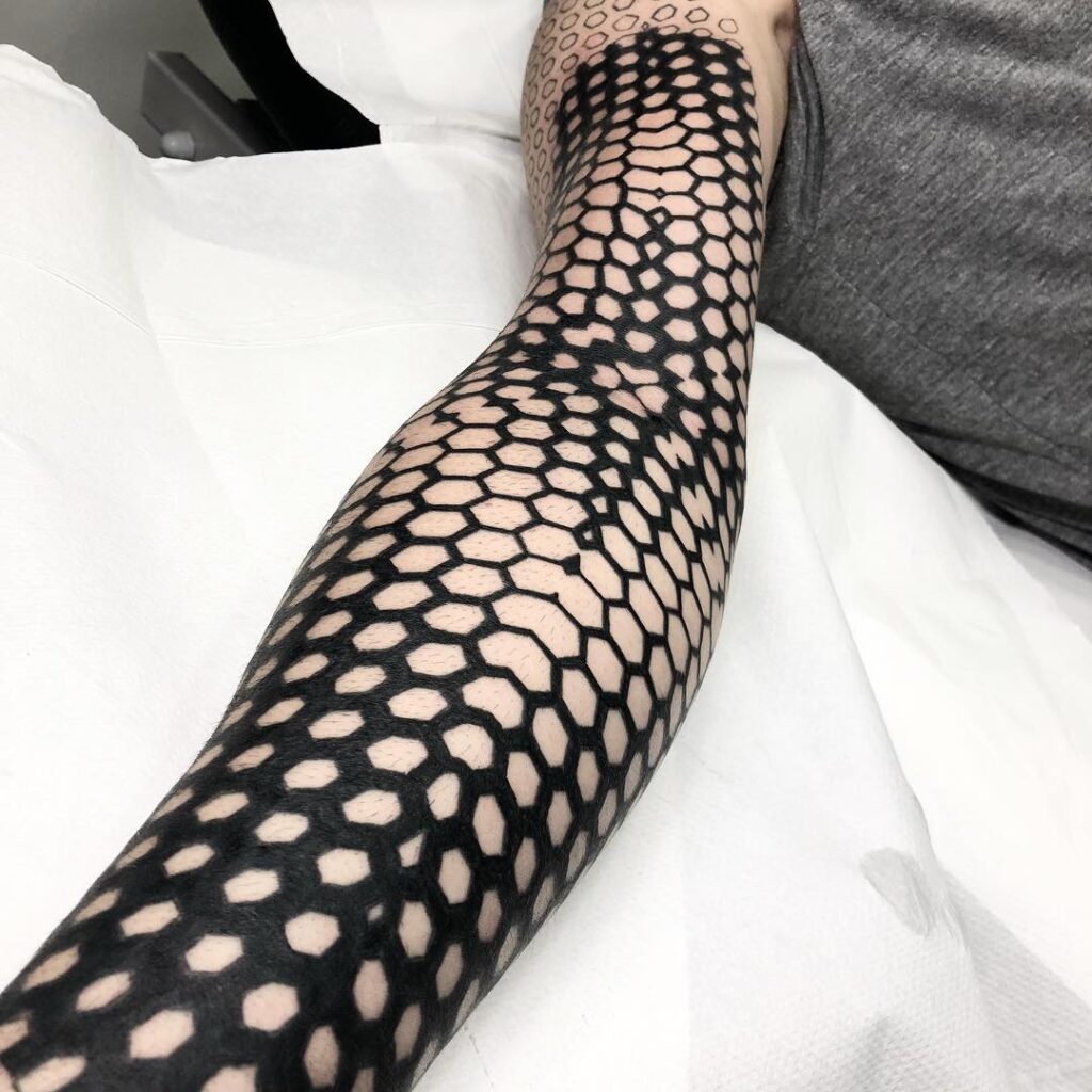 Honeycomb Pattern Tattoo Sleeve