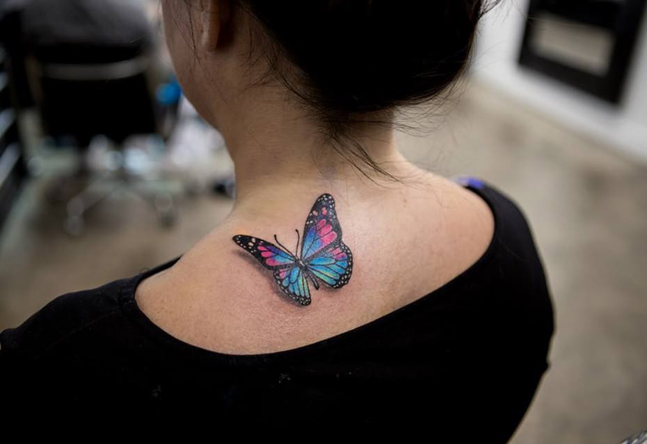 3D butterfly tattoo