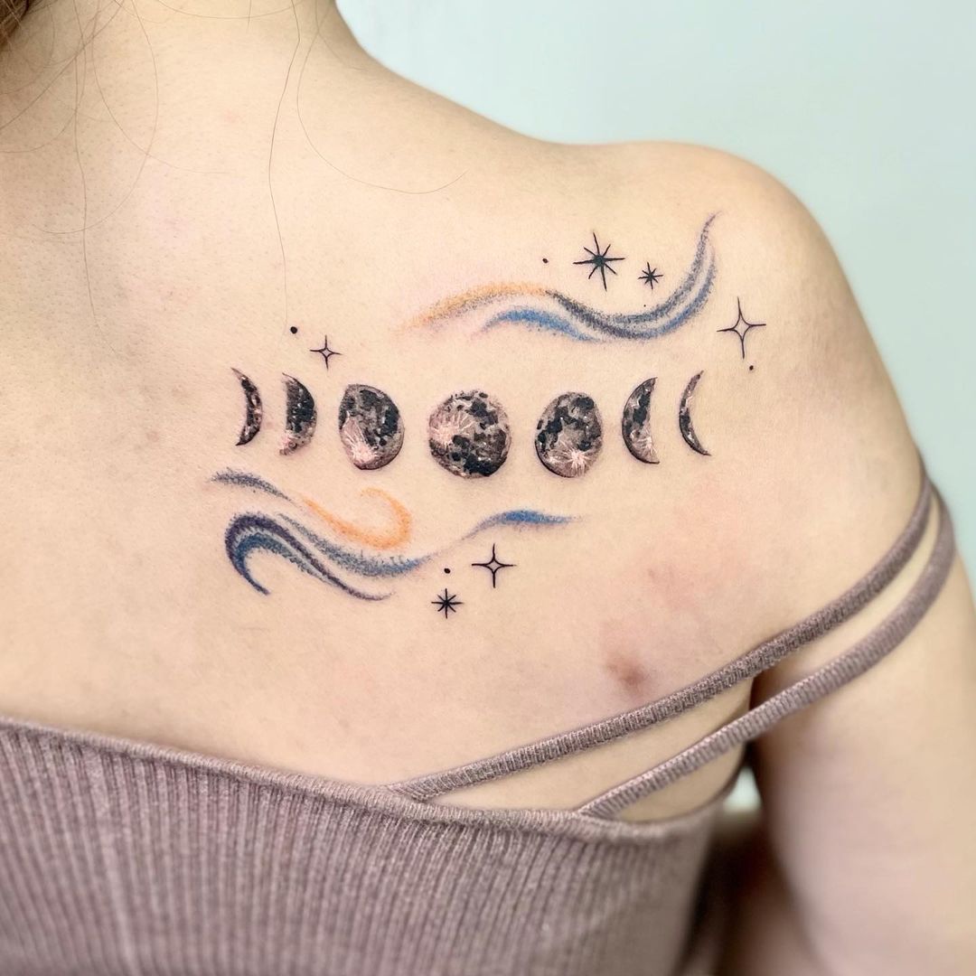 moon phases tattoo