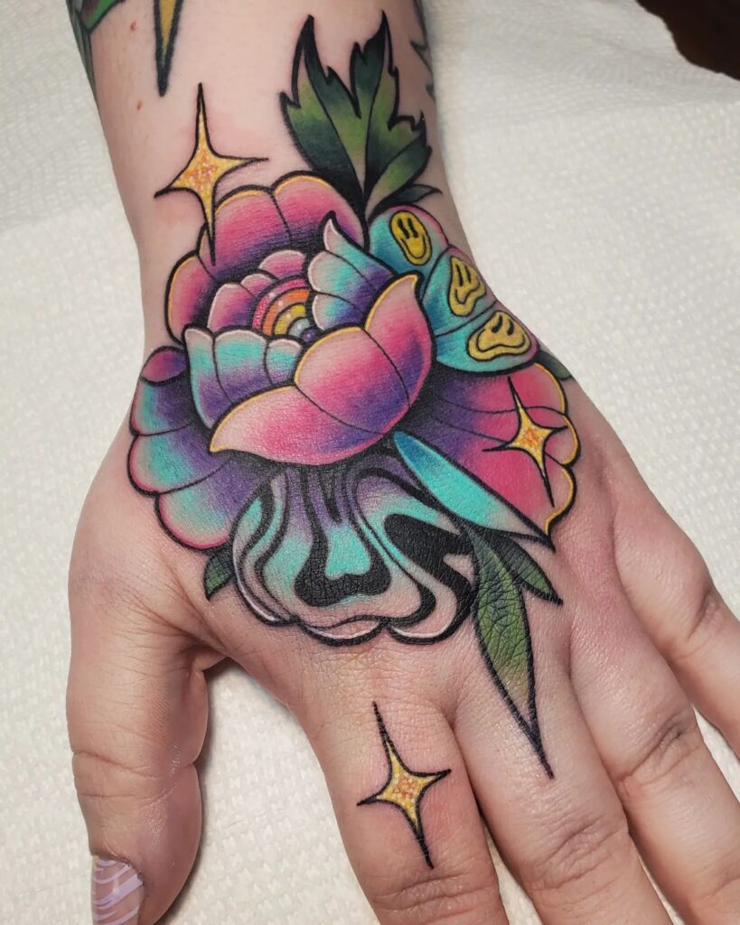 fun flower tattoo