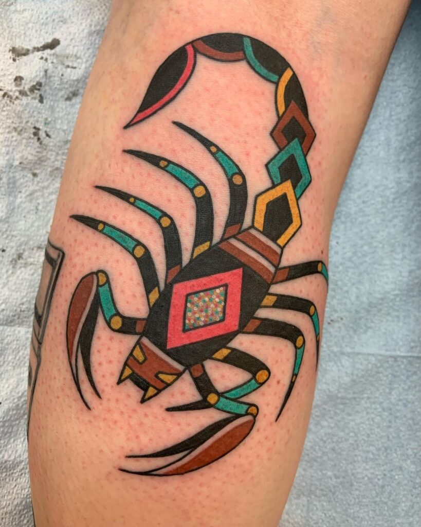 colorful scorpion tattoo