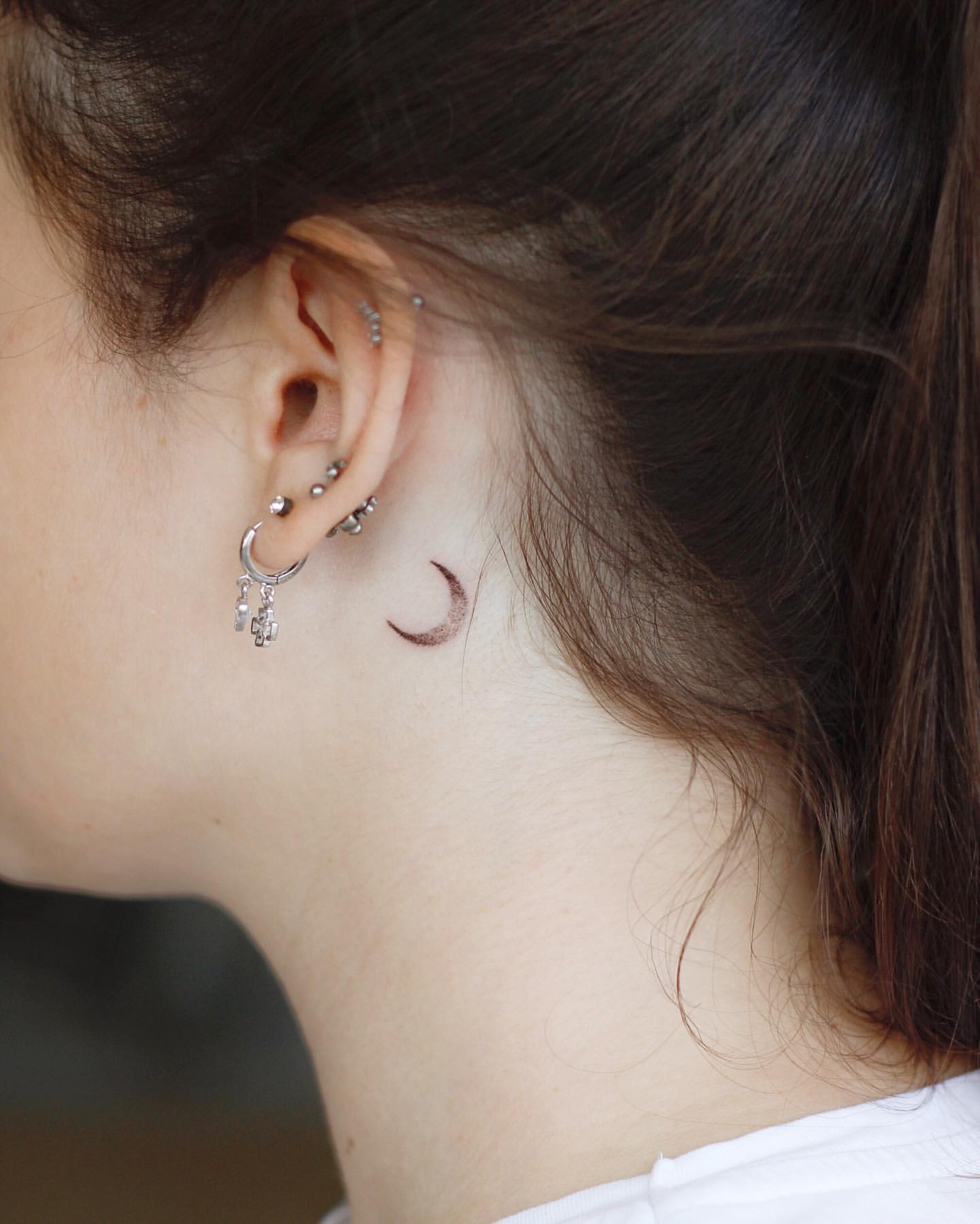 tiny moon tattoo