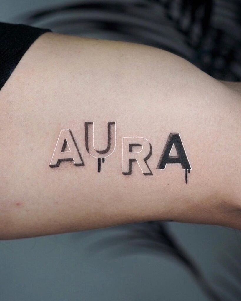 3D Style Lettering Tattoo