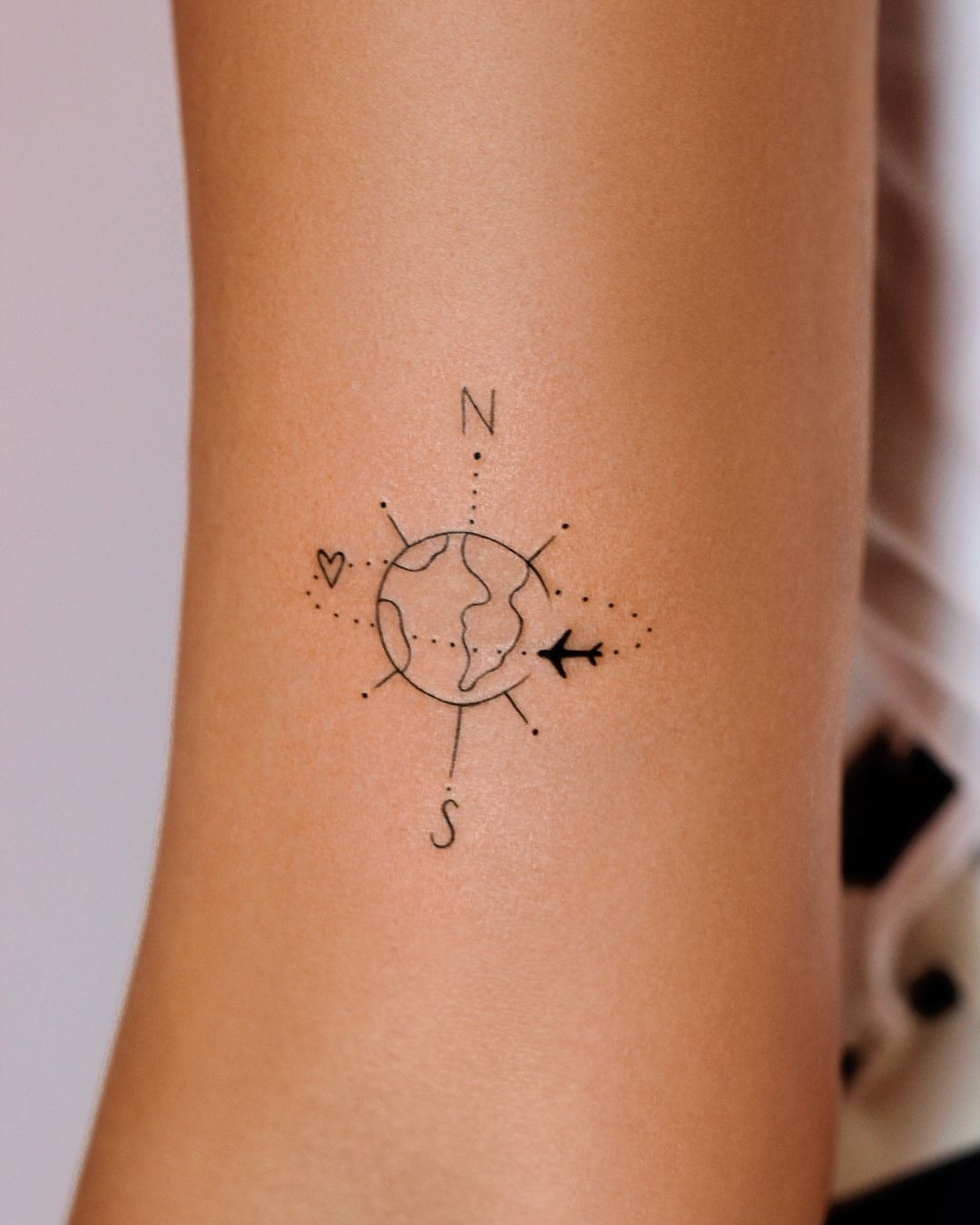 compass plane and heart