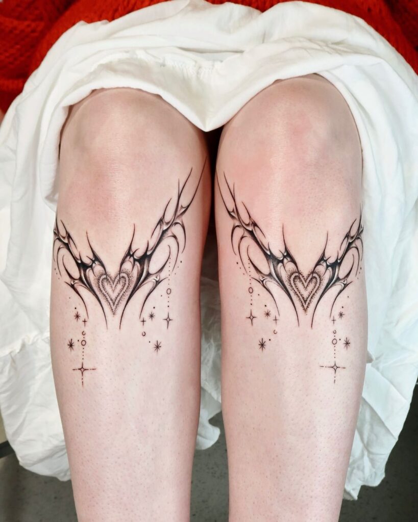 Cyber Sigilism Tattoo Below Knees