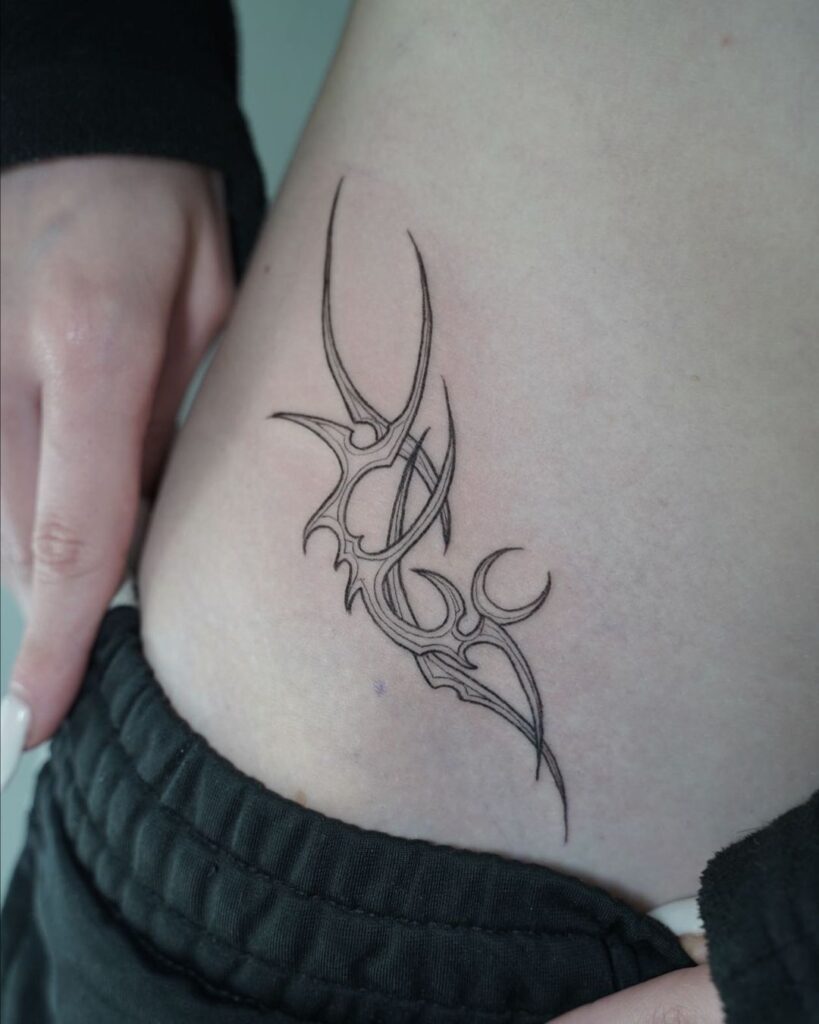 Cyber Sigilism Hip Tattoo