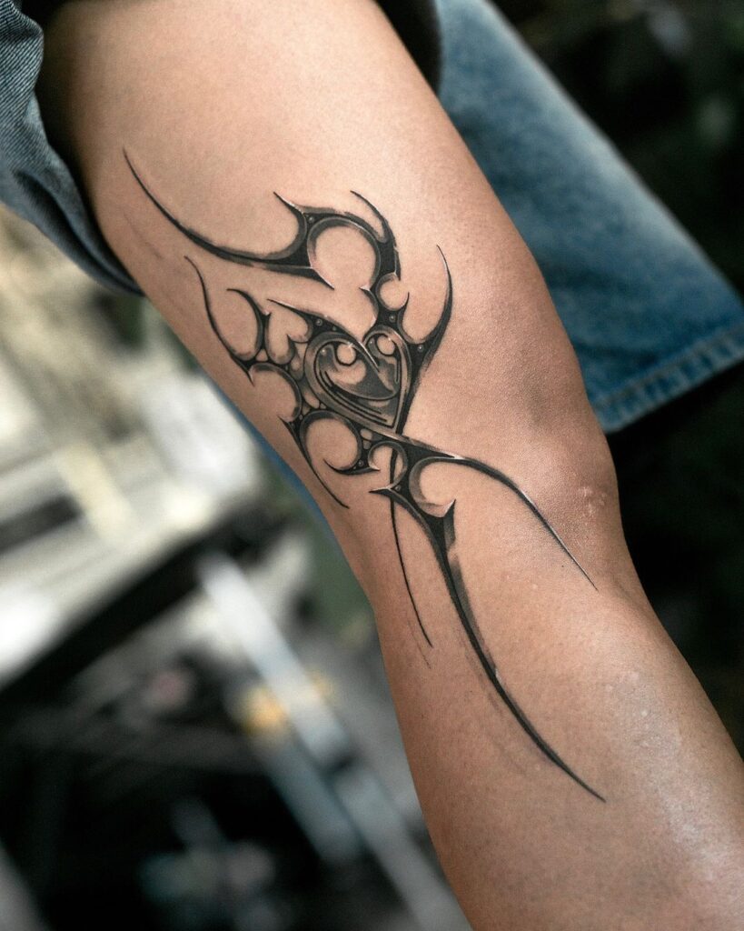 Cyber Sigilism Side Thigh Tattoo