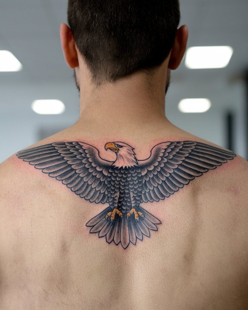 Upper Back Eagle Tattoo