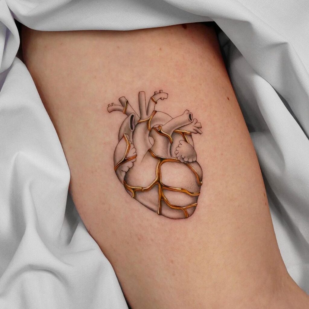 Tiny Kintsugi Heart Tattoo