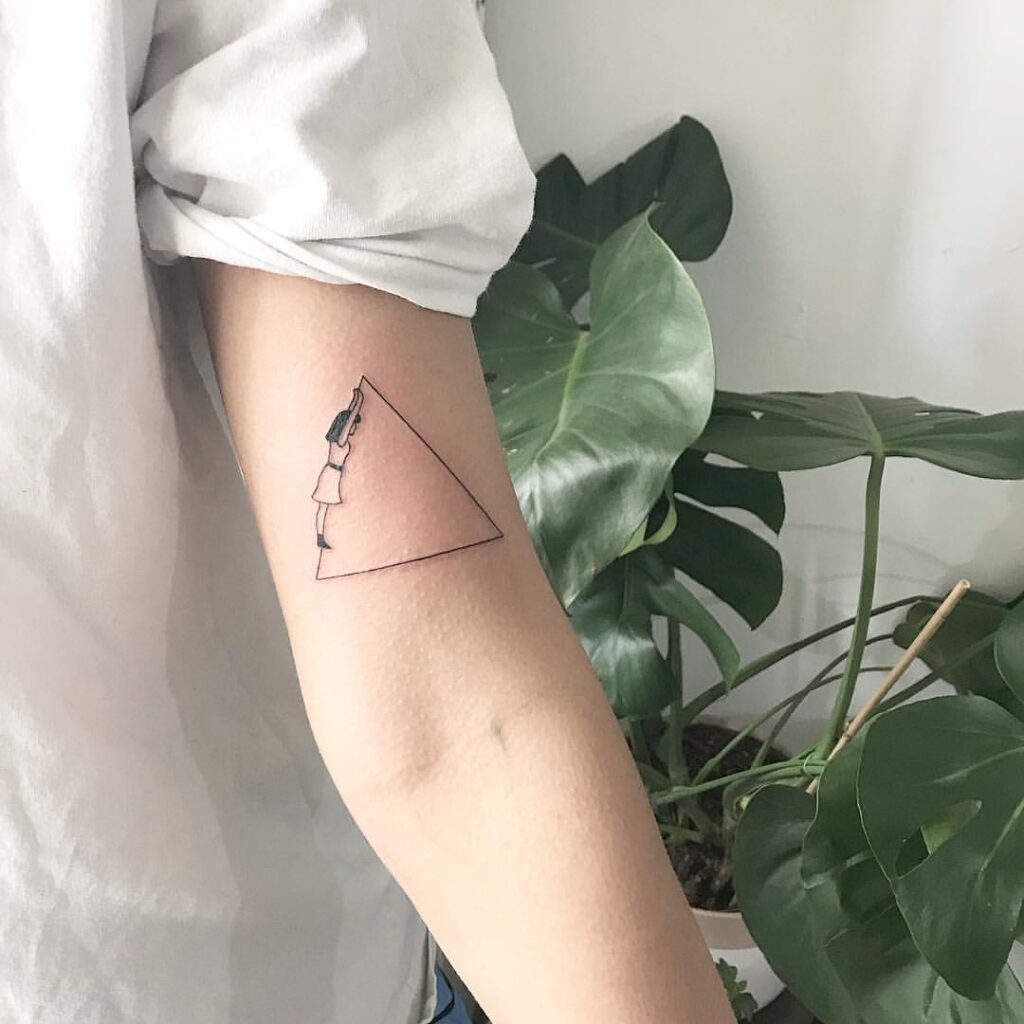 Small Dope Triangle & Woman Tattoo