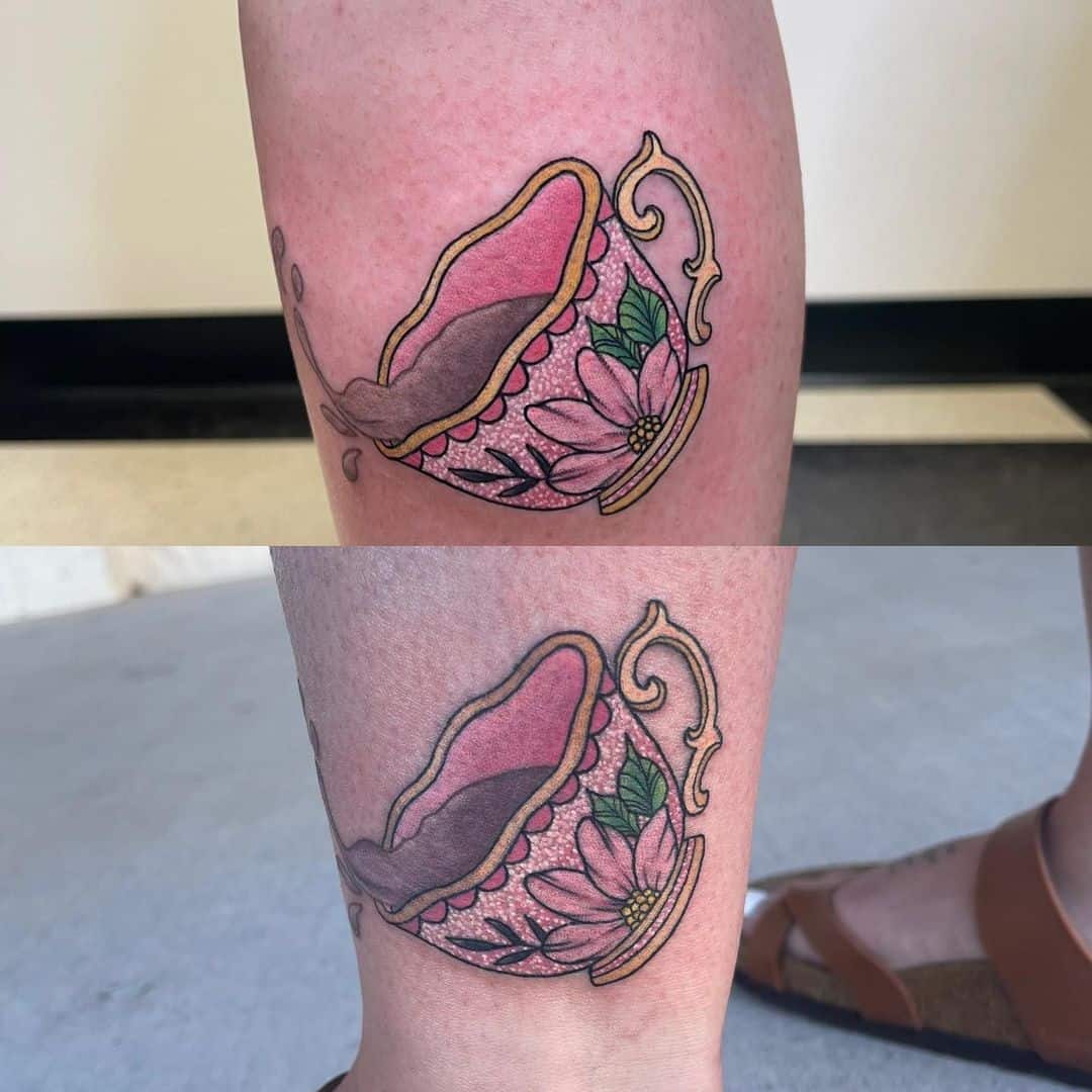 Glitterly girly matching BFF tattoo design