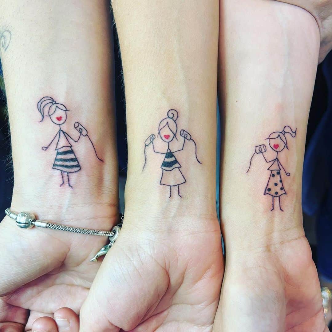 Girly tattoo for 3 BFFs
