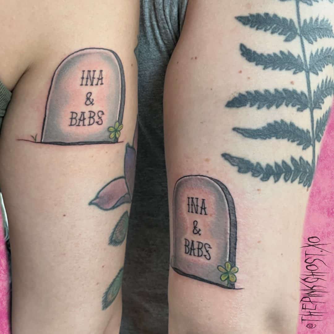 Tombstone matching BFF tattoo