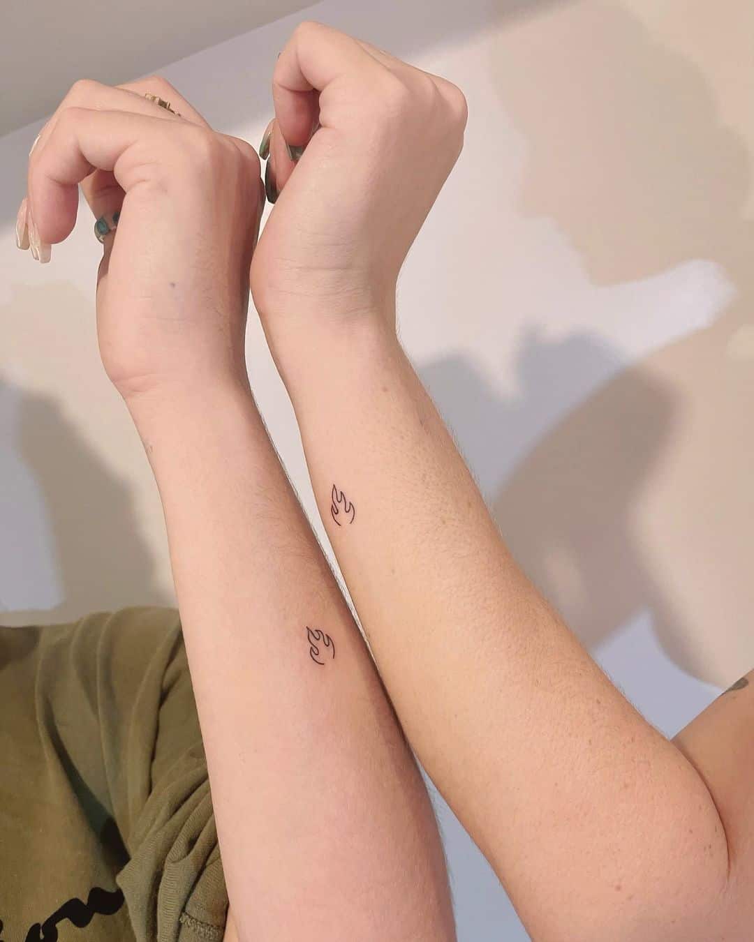 Twin flame matching tiny tattoo for besties