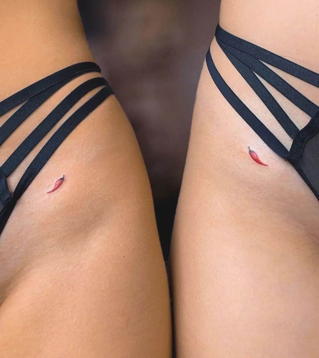Spicy matching tiny tattoo design for girl best friends