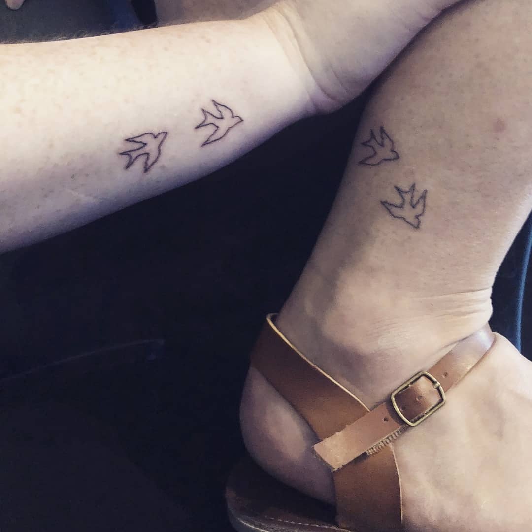 Meaningful bird tattoo for eternal besties
