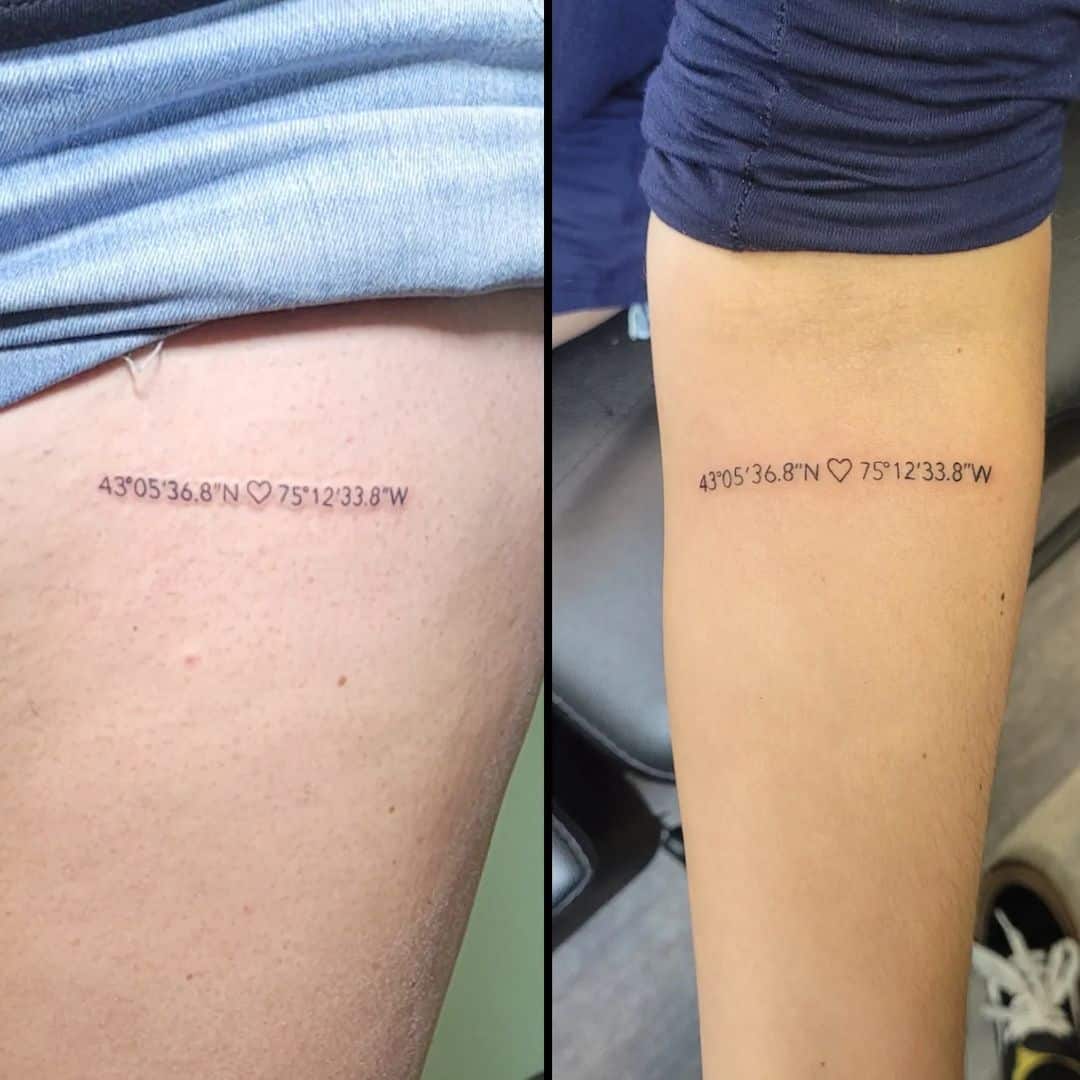 Coordinates matching best friend tattoo idea