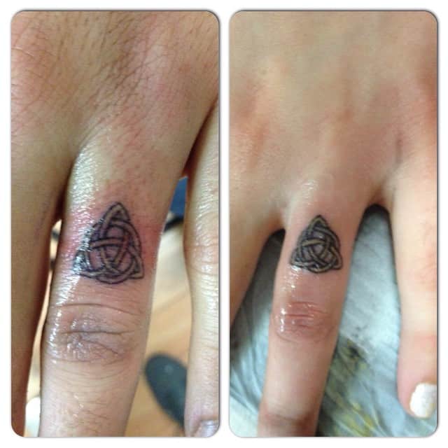 Matching Celtic knots small best friend tattoos