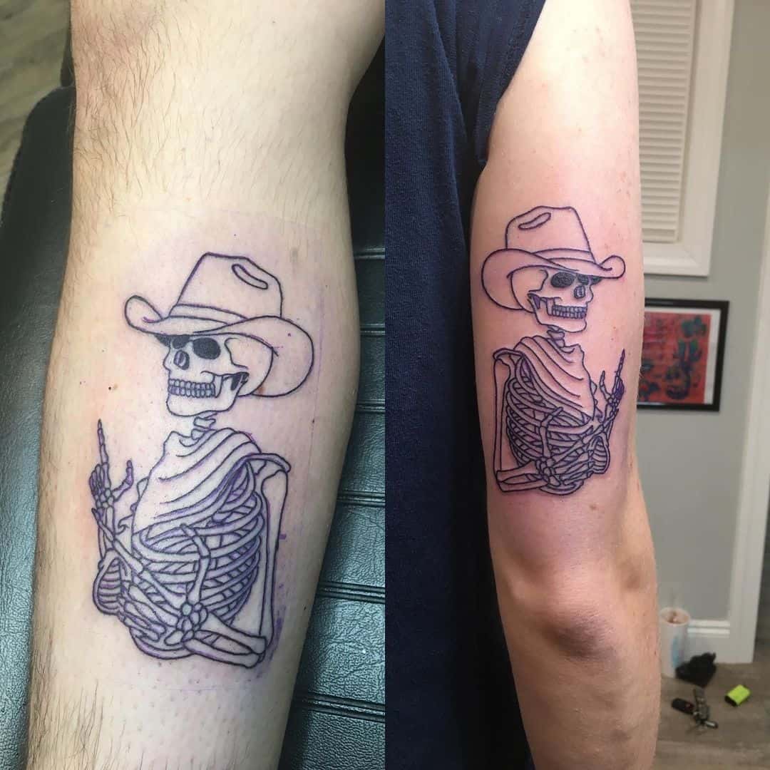 Skeleton matching tattoo for gangsta besties