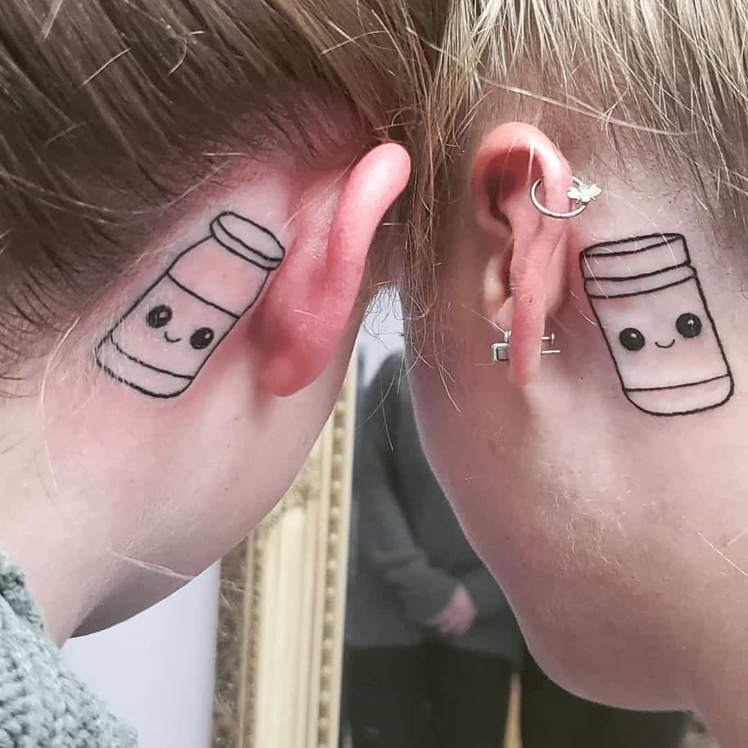 Peanut butter & jar cute BFF tattoo