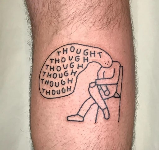 Weighted head packed with thoughts