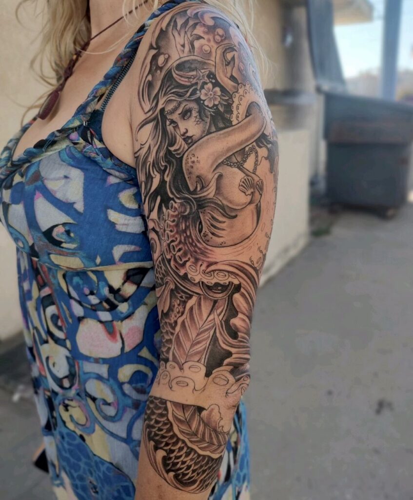 Mermaid Sleeve Tattoo