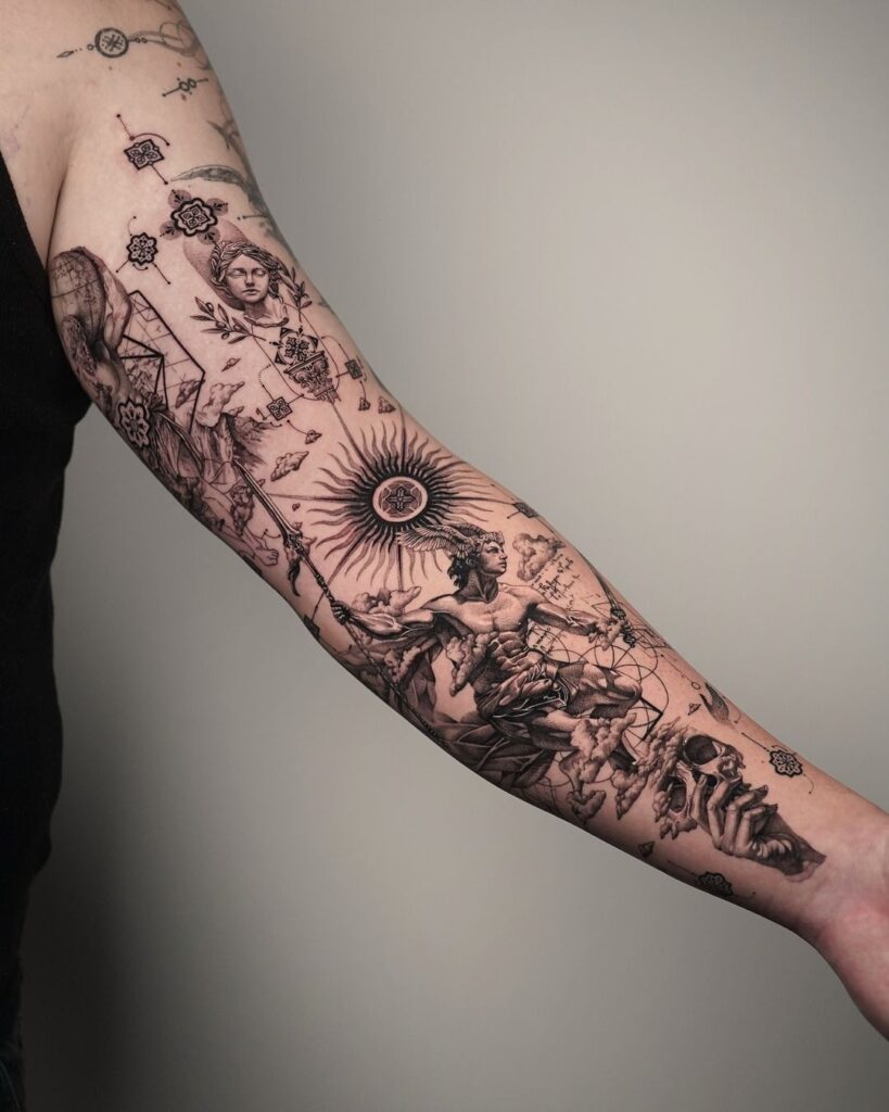 Greek Mythology Sleeve Tattoo