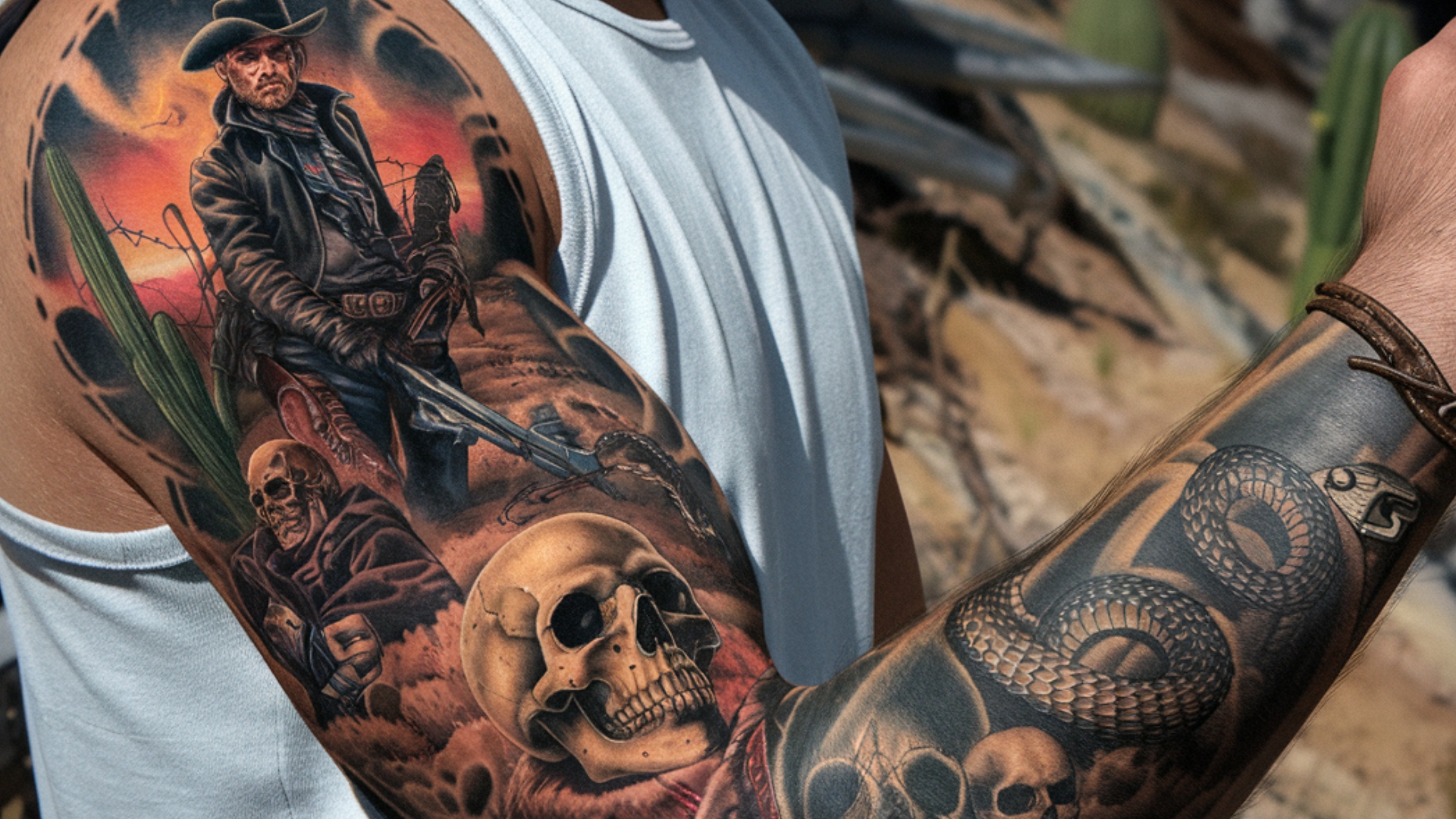 11 Cowboy Sleeve Tattoos That&rsquo;ll Unleash Your Western Spirit