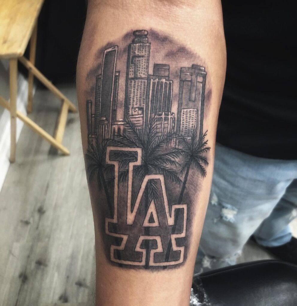 LA And Palm Trees Tattoo
