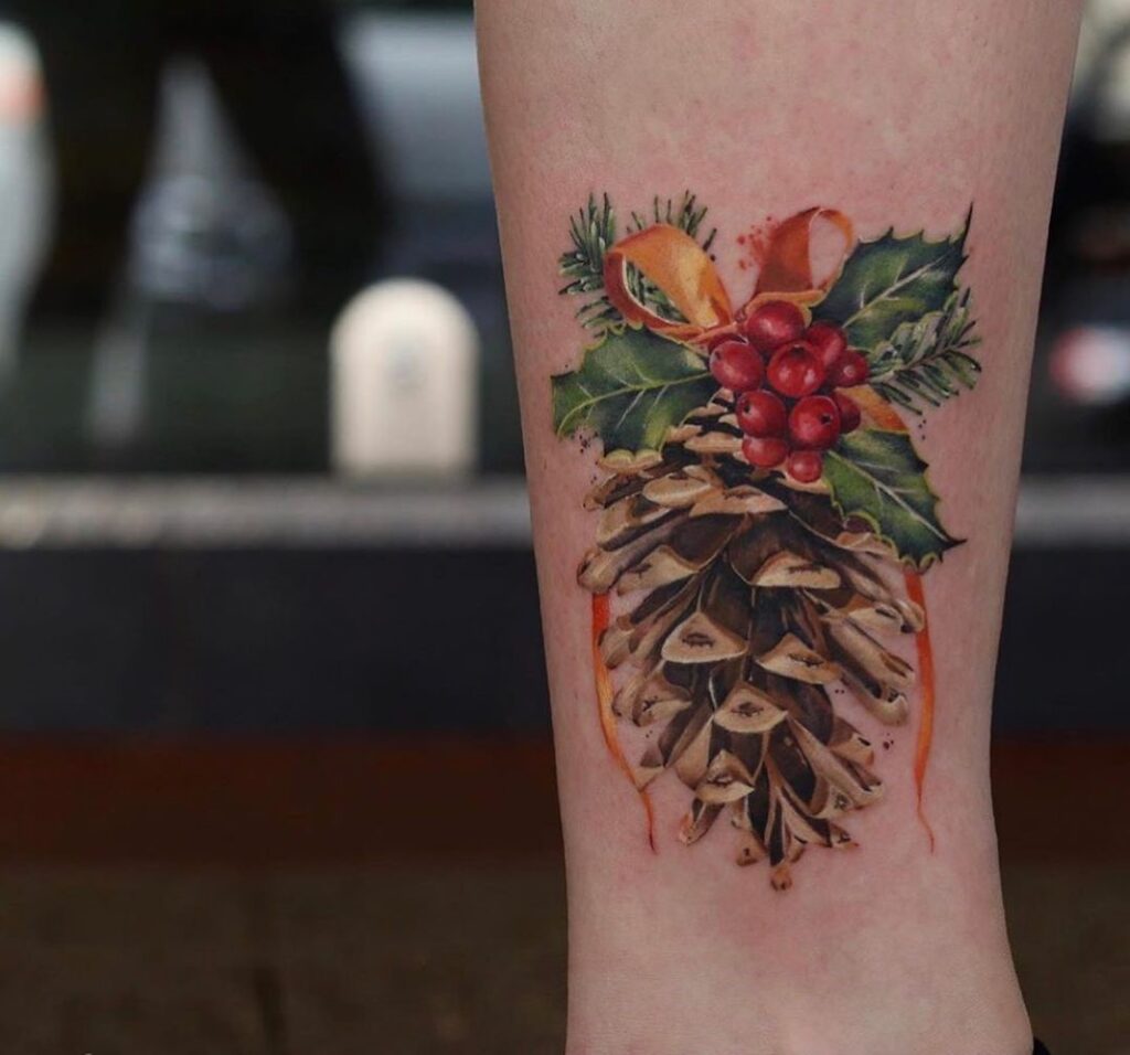 Ornate Pinecone Tattoo