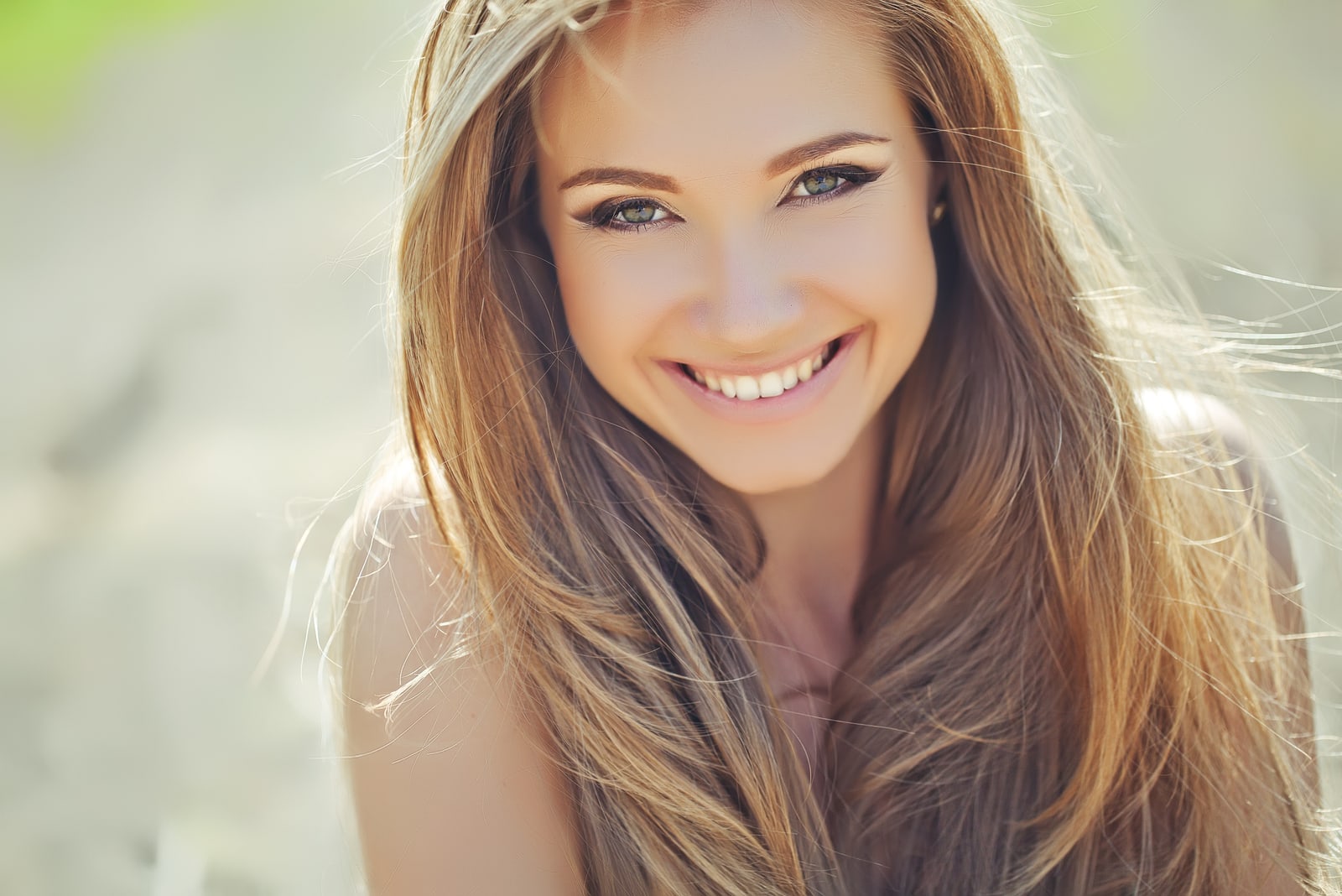 young gorgeous woman smiling