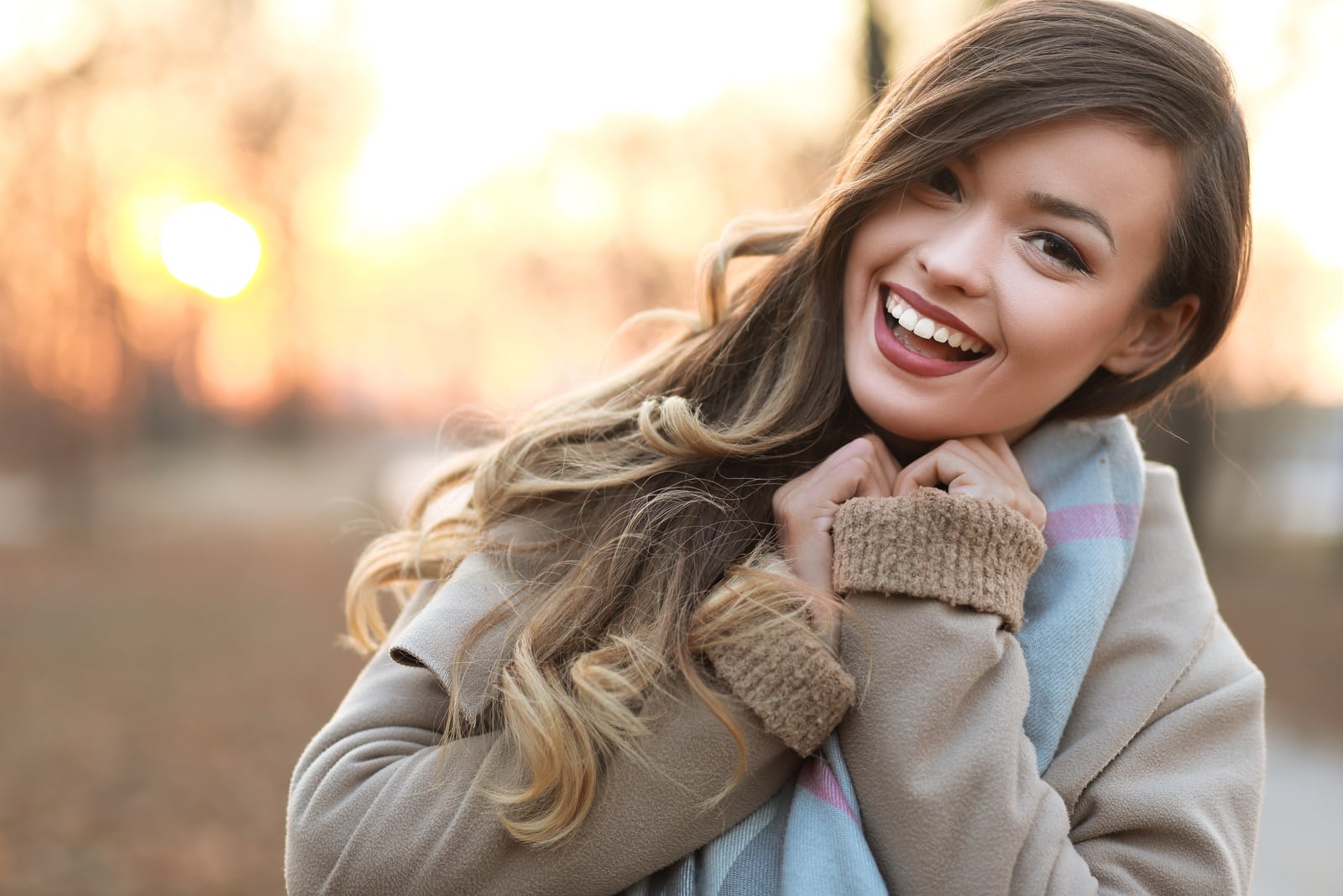 happy young woman smiling
