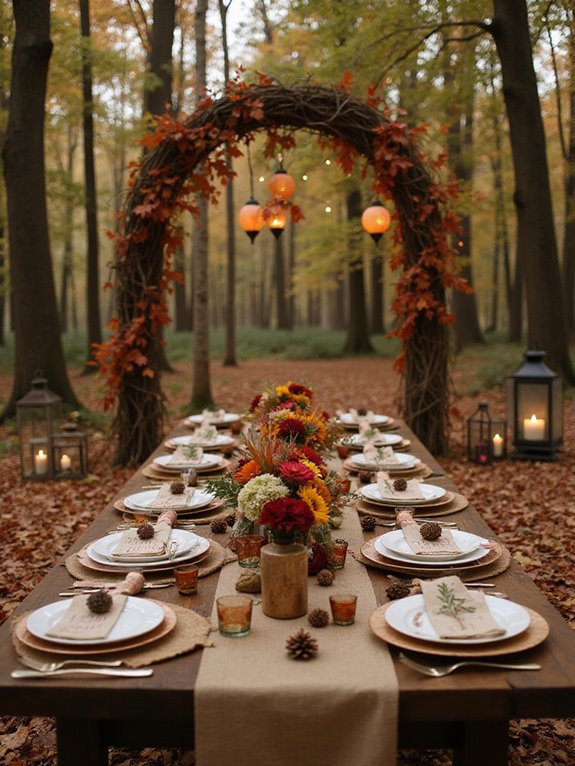 autumn wedding leaf decor