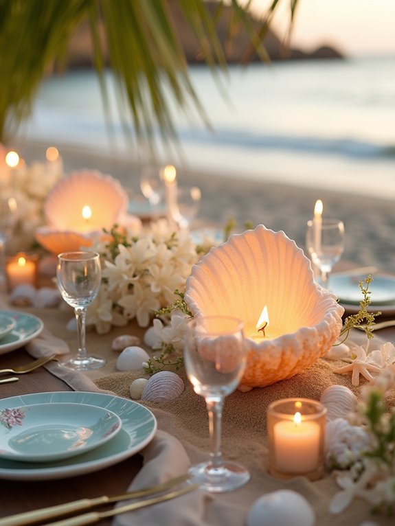 beach themed wedding ambiance