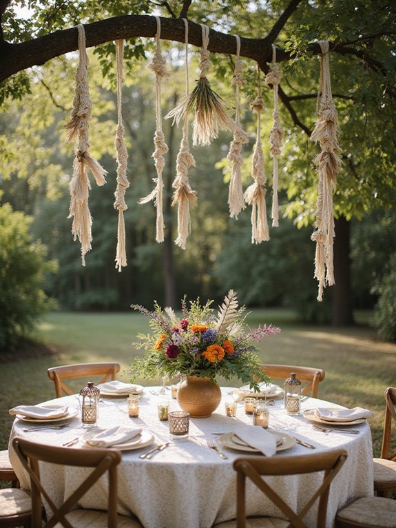 bohemian macram wedding decor
